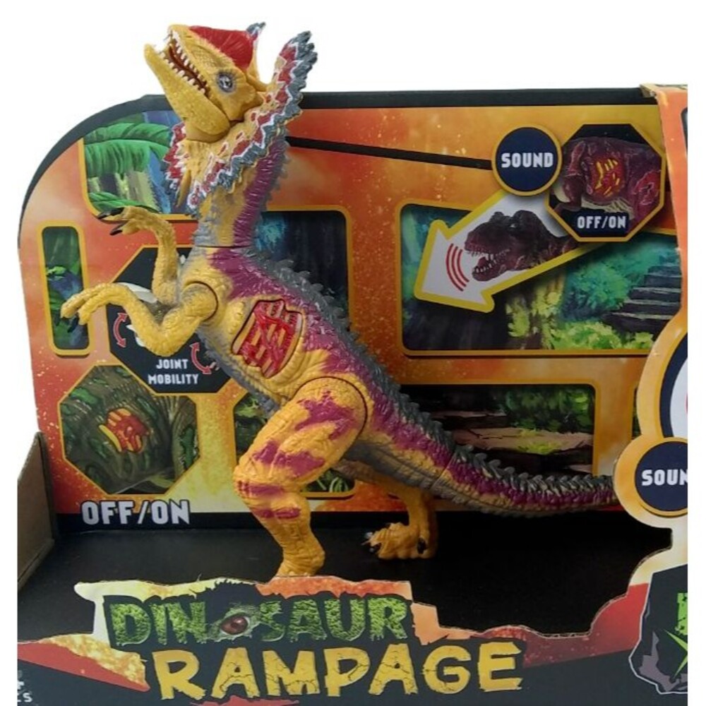 Dilophosaurus Dinosaur Rampage Dino X Team Figure Sound Jointed Press Toy Roar